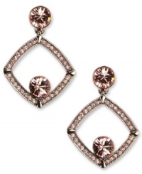 Givenchy's double drop earrings are perfect for day or night with rosy sparkle. With vintage rose stone accents. Crafted in brown gold tone mixed metal. Givenchy's double drop earrings are perfect for day or night with rosy sparkle. With vintage rose stone accents. Crafted in brown gold tone mixed metal.