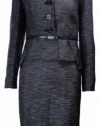 Anne Klein Classic Fit Urban Gem Skirt Suit Onyx Multi