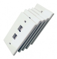 Shaxon BM303WP2-5B, 2 Port Single Gang White Keystone Wall Plates, 5 Pack Shaxon BM303WP2-5B, 2 Port Single Gang White Keystone Wall Plates, 5 Pack