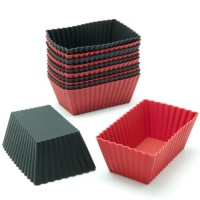 Freshware CB-308 12-Pack Rectangular Silicone Reusable Baking Cup Freshware CB-308 12-Pack Rectangular Silicone Reusable Baking Cup