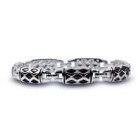 J.Goodman Sterling Silver Bracelet with High Polish Finish and Black Oxidized Detail. 8 1/2 J.Goodman Sterling Silver Bracelet with High Polish Finish and Black Oxidized Detail. 8 1/2