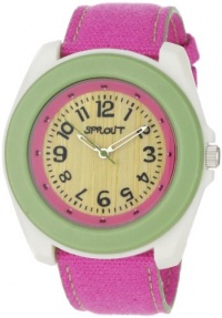 Sprout Unisex ST2003LGIVPK Eco-Friendly Corn Resin and Pink Organic Cotton Strap Watch Sprout Unisex ST2003LGIVPK Eco-Friendly Corn Resin and Pink Organic Cotton Strap Watch