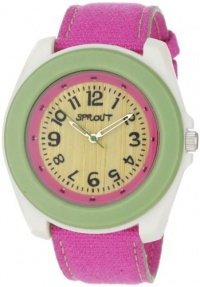 Sprout Unisex ST2003LGIVPK Eco-Friendly Corn Resin and Pink Organic Cotton Strap Watch