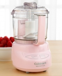 Add a touch of pink to your food prep. This peppy little food processor makes a big impression with patented reversible blades and an innovative design to help you switch seamlessly from chopping to grinding with the push of a button. 18-month manufacturer's warranty. Model DLC-2A. Add a touch of pink to your food prep. This peppy little food processor makes a big impression with patented reversible blades and an innovative design to help you switch seamlessly from chopping to grinding with the push of a button. 18-month manufacturer's warranty. Model DLC-2A.
