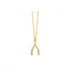 Meira T 14K Yellow Gold & Pave Diamond Wishbone Charm Necklace