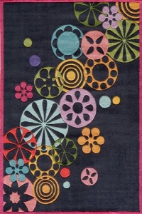 Momeni Lil Mo Falling Flowers Rug, Black, 5' x 7' Momeni Lil Mo Falling Flowers Rug, Black, 5' x 7'