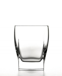 Seriously squared bases meet smooth curves for this double old fashion glass set with a decidedly modern and masculine edge. Streamlined for the bar or casual table. Seriously squared bases meet smooth curves for this double old fashion glass set with a decidedly modern and masculine edge. Streamlined for the bar or casual table.