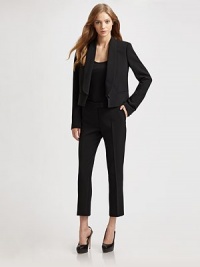 Timeless topper with a shawl collar, button front and cropped silhouette. Extended shawl collarButton frontLong sleevesButtoned cuffsSlash pocketsFully lined93% polyester/7% polyurethaneDry cleanImportedModel shown is 5'9½ (176cm) wearing US size 4. Timeless topper with a shawl collar, button front and cropped silhouette. Extended shawl collarButton frontLong sleevesButtoned cuffsSlash pocketsFully lined93% polyester/7% polyurethaneDry cleanImportedModel shown is 5'9½ (176cm) wearing US size 4.