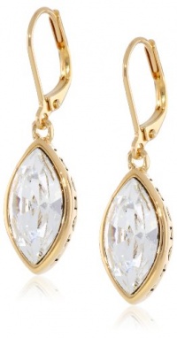 T Tahari Essentials Navette Crystal Gold Colored Drop Earrings T Tahari Essentials Navette Crystal Gold Colored Drop Earrings
