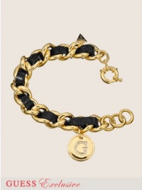 GUESS Large Gold-Tone and Faux-Leather Chain B, GOLD GUESS Large Gold-Tone and Faux-Leather Chain B, GOLD