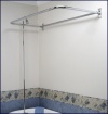 Add-on Shower Set for Clawfoot Tub - Diverter Faucet, Riser, and D shaped Shower Rod