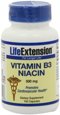 Life Extension Vitamin B3 Niacin 500 Mg Capsule, 100-Count Life Extension Vitamin B3 Niacin 500 Mg Capsule, 100-Count