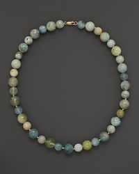 Shades of aquamarine beads lend bohemian flair to this single-strand necklace from Lara Gold for LTC. Shades of aquamarine beads lend bohemian flair to this single-strand necklace from Lara Gold for LTC.