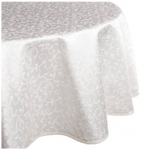 Lenox Opal Innocence 90-Inch Round Tablecloth, White Lenox Opal Innocence 90-Inch Round Tablecloth, White
