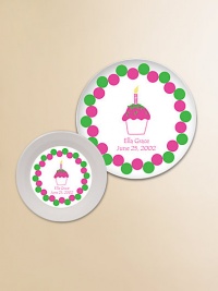 Mealtime will never be the same once your little ones have a personalized plate and bowl to sit down to...they'll be eager to sit down at their very own spot every time! And no worries about when the plate or bowl is dropped, since they're designed to withstand breakage. Mealtime will never be the same once your little ones have a personalized plate and bowl to sit down to...they'll be eager to sit down at their very own spot every time! And no worries about when the plate or bowl is dropped, since they're designed to withstand breakage.
