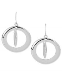 Make the rounds-and look good while doing so. This pair of drop earrings from Robert Lee Morris is crafted from silver-tone mixed metal and features a double orbital design for a fashion-forward statement. Approximate drop: 2 inches. Make the rounds-and look good while doing so. This pair of drop earrings from Robert Lee Morris is crafted from silver-tone mixed metal and features a double orbital design for a fashion-forward statement. Approximate drop: 2 inches.