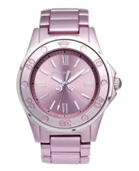 This sleek and structured aluminum Rich Girl watch from Juicy Couture is designed with shimmering pink for a gorgeous look. This sleek and structured aluminum Rich Girl watch from Juicy Couture is designed with shimmering pink for a gorgeous look.