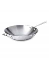 Prepare healthy, delicious meals in a snap with an All-Clad stir fry. Triple-ply bonded construction features stainless steel interior that's easy to clean and won't react with food. A pure aluminum core extends to sides to heat food evenly, without hotspots. Lifetime warranty. Prepare healthy, delicious meals in a snap with an All-Clad stir fry. Triple-ply bonded construction features stainless steel interior that's easy to clean and won't react with food. A pure aluminum core extends to sides to heat food evenly, without hotspots. Lifetime warranty.