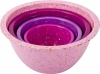 Zak Designs Set of 4 Confetti Mixing Bowl Set, Assorted Pink