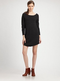 Relaxed sweater dress of pure cashmere, modernized by dropped shoulders, slash pockets and a split hi-lo hem. RoundneckDropped shouldersLong sleevesSlash pocketsSplit hi-lo hemAbout 22 from natural waist at longest pointCashmereDry cleanImportedModel shown is 5'9 (176cm) wearing US size Small. Relaxed sweater dress of pure cashmere, modernized by dropped shoulders, slash pockets and a split hi-lo hem. RoundneckDropped shouldersLong sleevesSlash pocketsSplit hi-lo hemAbout 22 from natural waist at longest pointCashmereDry cleanImportedModel shown is 5'9 (176cm) wearing US size Small.