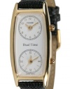 Pedre Women's Traveler Series Gold-Tone Dual Time Leather Strap Watch # 6645GX