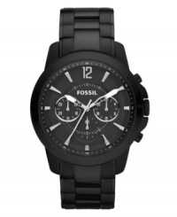 Grab this timely black-on-black design from Fossil to complete your modern watch collection. Grab this timely black-on-black design from Fossil to complete your modern watch collection.