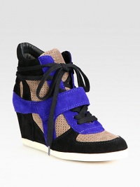 On-trend suede kicks with a hidden wedge, classic perforated details and a wide velcro strap. Hidden wedge, 4 (100mm)Rubber platform, ½ (15mm)Compares to a 3½ heel (90mm)Suede upper with velcro strapLeather liningRubber solePadded insoleImported On-trend suede kicks with a hidden wedge, classic perforated details and a wide velcro strap. Hidden wedge, 4 (100mm)Rubber platform, ½ (15mm)Compares to a 3½ heel (90mm)Suede upper with velcro strapLeather liningRubber solePadded insoleImported