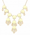 Color Bubble BIB Statement Fashion Necklace - Cream White