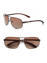 EXCLUSIVELY OURS. Easy-going elegance for the modern man, crafted with gradient lenses in lightweight metal. Polarized lenses 100% UV protective Imported EXCLUSIVELY OURS. Easy-going elegance for the modern man, crafted with gradient lenses in lightweight metal. Polarized lenses 100% UV protective Imported