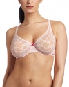 Betsey Johnson Women's Stretch Lace Underwire Demi Bra, China Doll, 36B