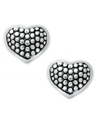 Love defined. Giani Bernini's pretty & petite heart studs feature a textured surface. Set in sterling silver. Approximate diameter: 1/2 inch. Love defined. Giani Bernini's pretty & petite heart studs feature a textured surface. Set in sterling silver. Approximate diameter: 1/2 inch.