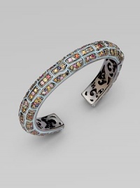 From the Croco Luxe Collection. Multi-colored sapphires pavéd in an exotic pattern.Sapphire Sterling silver Width, about ½ Sidekick hinge Imported From the Croco Luxe Collection. Multi-colored sapphires pavéd in an exotic pattern.Sapphire Sterling silver Width, about ½ Sidekick hinge Imported