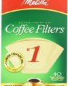 Melitta Cone Coffee Filters, Natural Brown, No. 1, 40-Count Filters (Pack of 12)