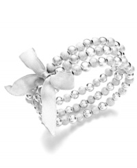 Chic combination. Both sandblasted and smooth beads embellish this stylish trio of stretch bracelets from Charter Club. Crafted in silver tone mixed metal, the stretch design ensures a comfortable, flexible fit. Approximate diameter: 2 inches. Chic combination. Both sandblasted and smooth beads embellish this stylish trio of stretch bracelets from Charter Club. Crafted in silver tone mixed metal, the stretch design ensures a comfortable, flexible fit. Approximate diameter: 2 inches.