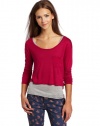 Jolt Juniors Long Sleeve Top, Brilliant Fuchsia, Large