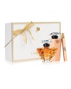 For the Holiday, TRESOR captures the spirit of eternal love. This collection combines the elegance of rose, muguet and lilac with the sparkle of peach and apricot blossom for an elegant and radiant fragrance. Gift Set Contains: Tresor 1 oz. Fragrance Spray, Tresor 3.4 oz. Body Lotion, Tresor 0.34 oz. Purse Spray. 