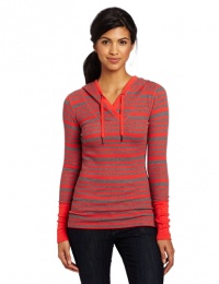 Calvin Klein Performance Women's Striped Thermal Hoodie Tee Calvin Klein Performance Women's Striped Thermal Hoodie Tee