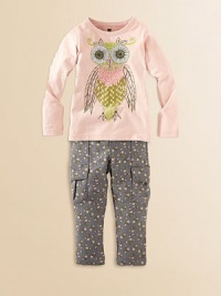 A wide-eyed owl is at the center of this long-sleeve cotton tee in rosy hues. CrewneckLong sleevesPull-on styleCottonMachine washImported A wide-eyed owl is at the center of this long-sleeve cotton tee in rosy hues. CrewneckLong sleevesPull-on styleCottonMachine washImported