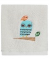 Hoo says owls only come out at night? Wise up to the new look in bath with the Give a Hoot washcloth, featuring a whimsical owl-and-branch embroidered appliqué on soft cotton.