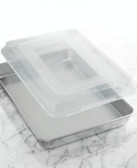 Think big when you bake in a commercial-sized heavy-duty aluminum pan that evenly heats food for consistently delicious results every time. The high sides and steel reinforced rims are ideal for full-depth sheet cakes, lasagnas and recipes you need to double when guests are in town. Lifetime warranty. Think big when you bake in a commercial-sized heavy-duty aluminum pan that evenly heats food for consistently delicious results every time. The high sides and steel reinforced rims are ideal for full-depth sheet cakes, lasagnas and recipes you need to double when guests are in town. Lifetime warranty.