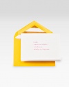 Whether you're surprised and delighted, over the moon, thanking your lucky stars or all of the above, this Kate Spade New York card decked in yellow, white, pink and gold will allow you to check off the way you're feeling.Includes 10 foldover cards and 10 lined envelopesBlank insideHigh-quality, Crane's lettra® fluorescent white cotton paperEach, about 4W X 5HMade in USA