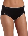 Flexees Women's Flexees Decadence Tailored Hi-Cut Brief,Black/Latte,Medium