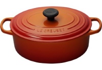 Le Creuset Signature Enameled Cast-Iron 3-1/2-Quart Oval French Oven, Flame