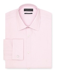 With subtle, very fine stripes, this quality button-down rewards its wearer with a soft drape and a measured, classic tone. Featuring French cuffs for a time-honored, professional look. With subtle, very fine stripes, this quality button-down rewards its wearer with a soft drape and a measured, classic tone. Featuring French cuffs for a time-honored, professional look.