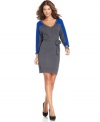 A shock of cobalt makes a statement on this DKNY Jeans dress.