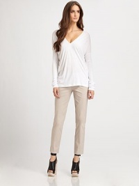 Cotton twill with modern skinny-leg construction and a form-fitting silhouette. Button closureFront zipperSlash pocketsBack besom pocketsInseam, about 2898% cotton/2% spandexDry cleanImportedModel shown is 5'11 (180cm) wearing US size 4. Cotton twill with modern skinny-leg construction and a form-fitting silhouette. Button closureFront zipperSlash pocketsBack besom pocketsInseam, about 2898% cotton/2% spandexDry cleanImportedModel shown is 5'11 (180cm) wearing US size 4.