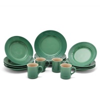 Le Creuset Stoneware 16-Piece Dinnerware Set, Fennel Le Creuset Stoneware 16-Piece Dinnerware Set, Fennel