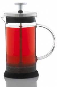 GROSCHE LISBON French press coffee and tea press, 350 ml 11.8 oz fl. oz capacity, Glass body with SS filter press, removable silicone grip base, and included spoon GROSCHE LISBON French press coffee and tea press, 350 ml 11.8 oz fl. oz capacity, Glass body with SS filter press, removable silicone grip base, and included spoon