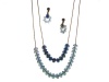 Jewelry Set, Montana Blue 2-Row Glass Bead Necklace and Drop Earrings Set