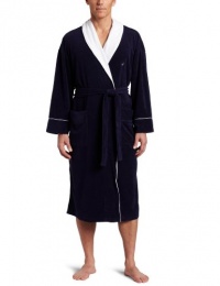 Nautica Mens Anchor Terry Robe, Peacoat, One Size Nautica Mens Anchor Terry Robe, Peacoat, One Size